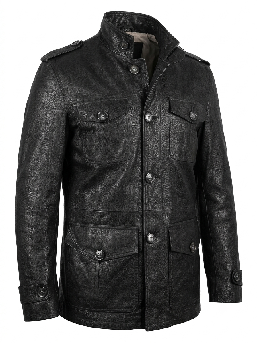 Casaca de Cuero de Segunda Mano – Estilo Field Jacket